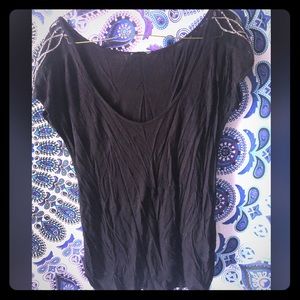 Black top with shoulder accents